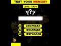 Memory Test Test Your Memory With Digits Shorts