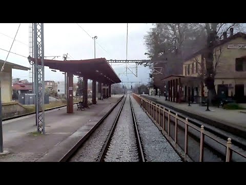 Larissa to Katerini by train, rear view