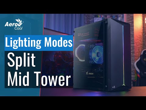 AEROCOOL AEROPGSSPLIT-A-BKRGB kompiuterio dėklas ATX Aerocool SPLIT RGB USB 3.0 - RGB STRIP 1x120mm VENTILIATORIUS video