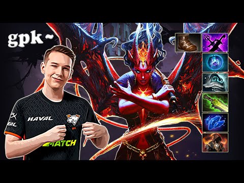 gpk - Queen of Pain Midlane vs bzm Lina | Dota 2 7.30e Gameplay