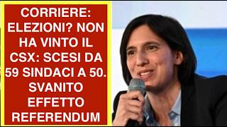 CORRIERE: ELEZIONI? NON HA VINTO IL CSX: SCESI DA 59 SINDACI A 50. SVANITO EFFETTO REFERENDUM