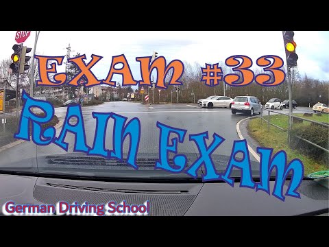 Real Driving Exam #33 German Driving School - Praxisprüfung - Fahrprüfung - rain Regen