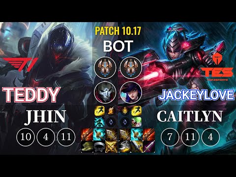 T1 Teddy Jhin vs TES JackeyLove Caitlyn Bot - KR Patch 10.17