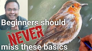 How To Paint a Bird In Acrylic Painting, Easy Step by Step Tutorial Step by Step