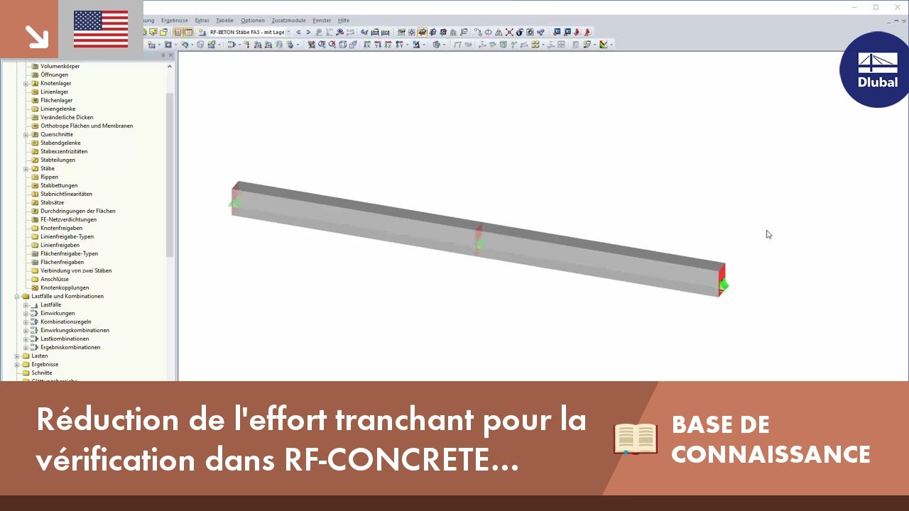 Réduction de l&#39;effort tranchant vz pour la vérification dans RF-CONCRETE Members ou CONCRETE selon l&#39;EN 1992-1-1