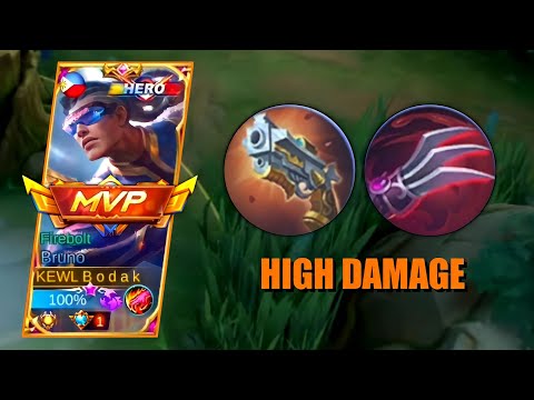 BRUNO HIGH DAMAGE | BRUNO BEST BUILD AND EMBLEM - MLBB