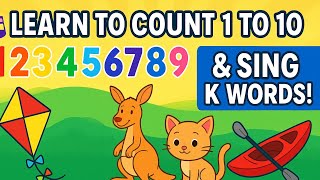 Counting 1 to 10 | Number song + Alphabet Song | Nursery Rhymes | Preschoollearning | Letter K | 123