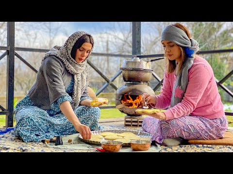 Brot backen auf Feuer | Dorfleben im Iran! | Der Lebensstil ländlicher Frauen