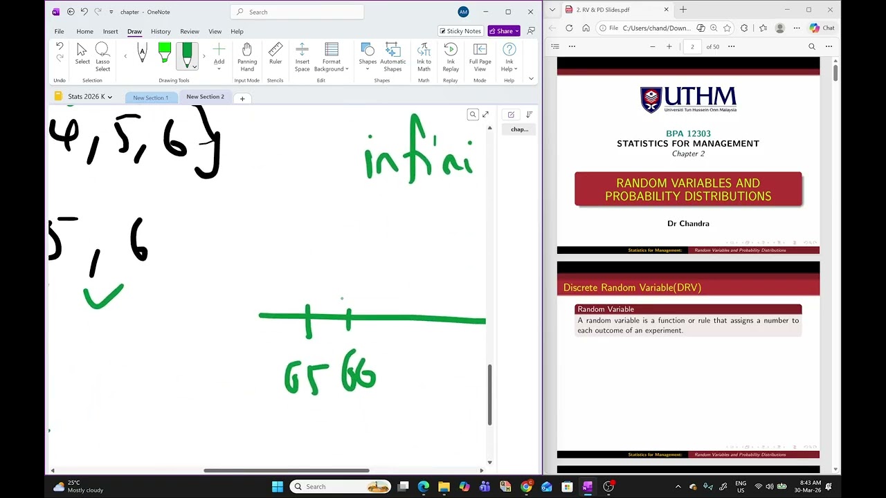 STATS 2026: Chapter 2 - Random Variables and Probability Distributions 1