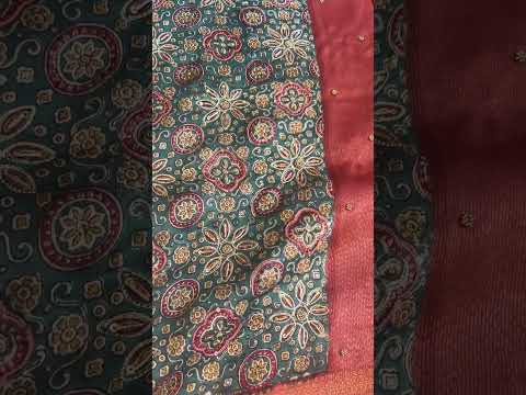 Hand Block Printed Ajrakh Silk Chanderi Saree
