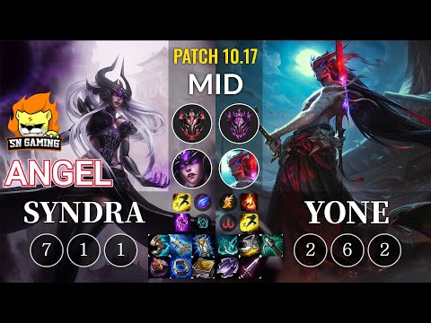 SN Angel Syndra vs Yone Mid - KR Patch 10.17