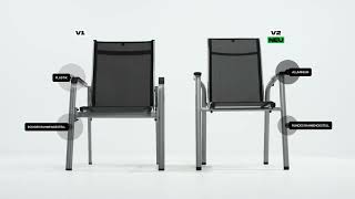 KETTLER BasicPlus Pro Stapelsessel, anthrazit, Aluminium/Textilene, 70 x 65 x 99 cm, stapelbar