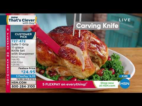 SafeTGrip 11piece Knife Set with Sharpener