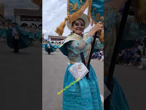 Asociación Cultural "Cangallo Corazón" cos sus chicas hermosas en el carnaval ayacuchano 2024
