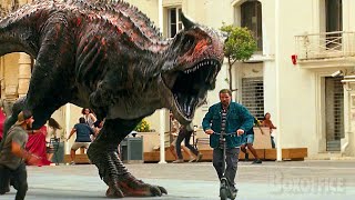 Los dinosaurios ATACAN la ciudad | Jurassic World: Dominio | Clip en Español