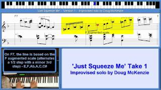 '(Just) Squeeze Me' (Ellington) Trio version Take 1  - jazz piano tutorial