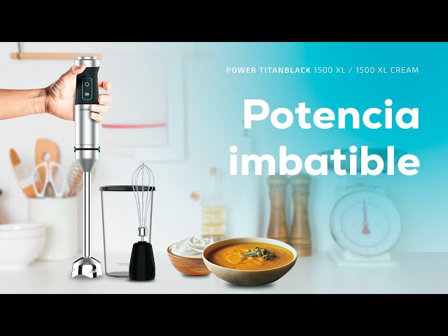 Licuadora Cecotec Power TitanBlack 1500 XL Cream 1500W pé XL titânio varinha video