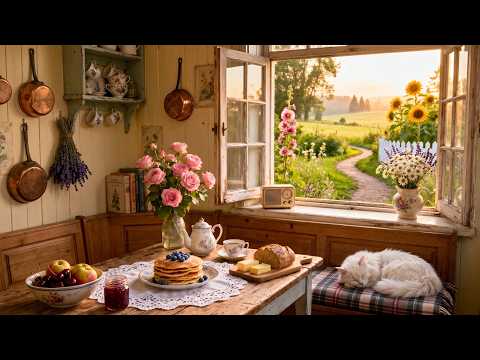 Oldies Playing Softly in a 1950s Cottage | Relaxing Spring Morning Ambience