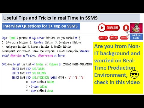 Real Time Production Environment Tips and Tricks on SSMS.