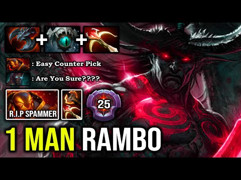 1 MAN RAMBO Crazy Machine Gun -70% Slow Attack Terrorblade Micro illusion Farming Vs Ember Spammer