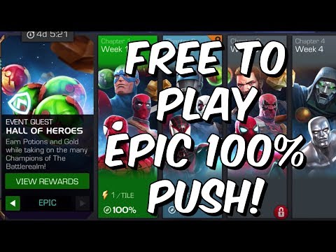 Epic Hall of Heroes 100% Free To Play Push! - WhaleMilker3000 - Marvel Contest of Champions