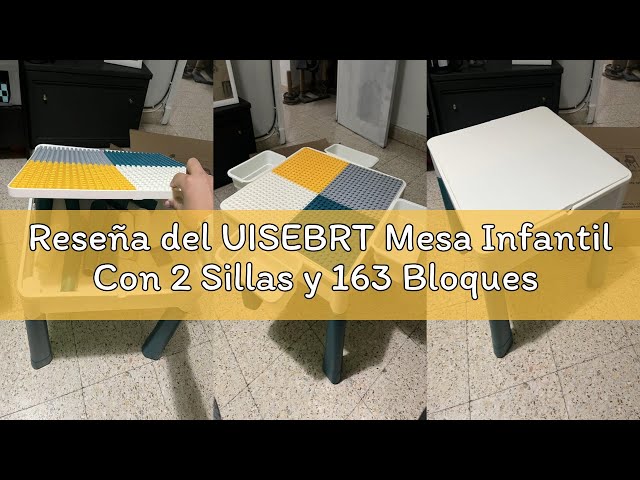 Vídeo relacionado con UISEBRT Mesa Infantil Con 2 Sillas y 163 Bloques de Construcción - Juego de Mesa Multifuncional Para Niños - Mesa de Actividades y Manualidades