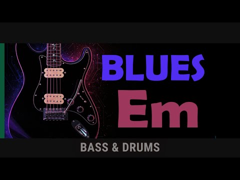 Lonely Nights Blues | E minor | Bass & Drums - Backing Track | 94bpm