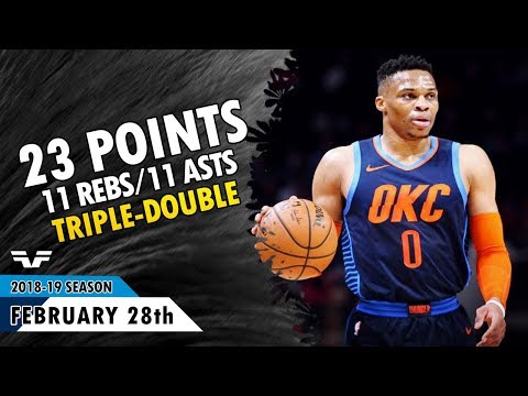 Russell Westbrook Triple-Double - 2019.02.28 - Thunder vs 76ers - 23 Pts, 11 Rebs, 11 Asts