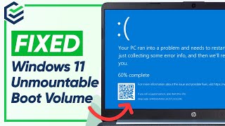 [4 Ways] Unmountable Boot Volume Windows 11/10 Fixed✅ How to Fix Unmountable Boot Volume Error 2024