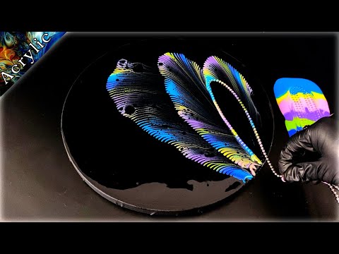 Fluid Art Chain Pulling with Acrylics /Amazing Paint Pouring Technique using Chains