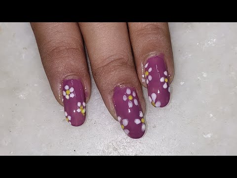 Flower nail art || Nail art using dotting tool ||
