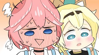 【手描き】くっついてくる風真いろはにドキドキする鷹嶺ルイ【鷹嶺ルイ/風真いろは/るいろは/ホロライブ/切り抜き漫画】