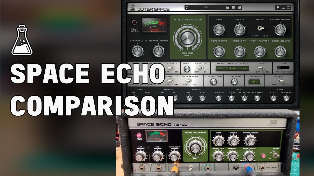 Space Echo RE201 Vs AudioThing Outer Space Hardware Vs Plugin Comparison