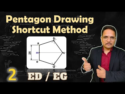 Short cut method to draw pentagon in Engineering Graphics Engineering Drawing Pentagon EG ED