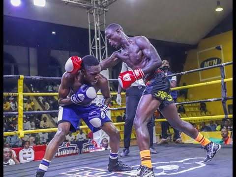 'Black Skin' Wasswa Ssali (Black Trunks) Wins KCCA's Jimmy Adriko By RSC In Round 3.