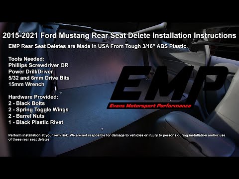 EMP Ford Mustang Rear Seat Delete Kits 2015-2021