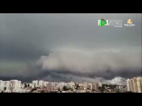 Tempestade avança sobre Porto Alegre e provoca estragos: ventos chegam a quase 100 km/h