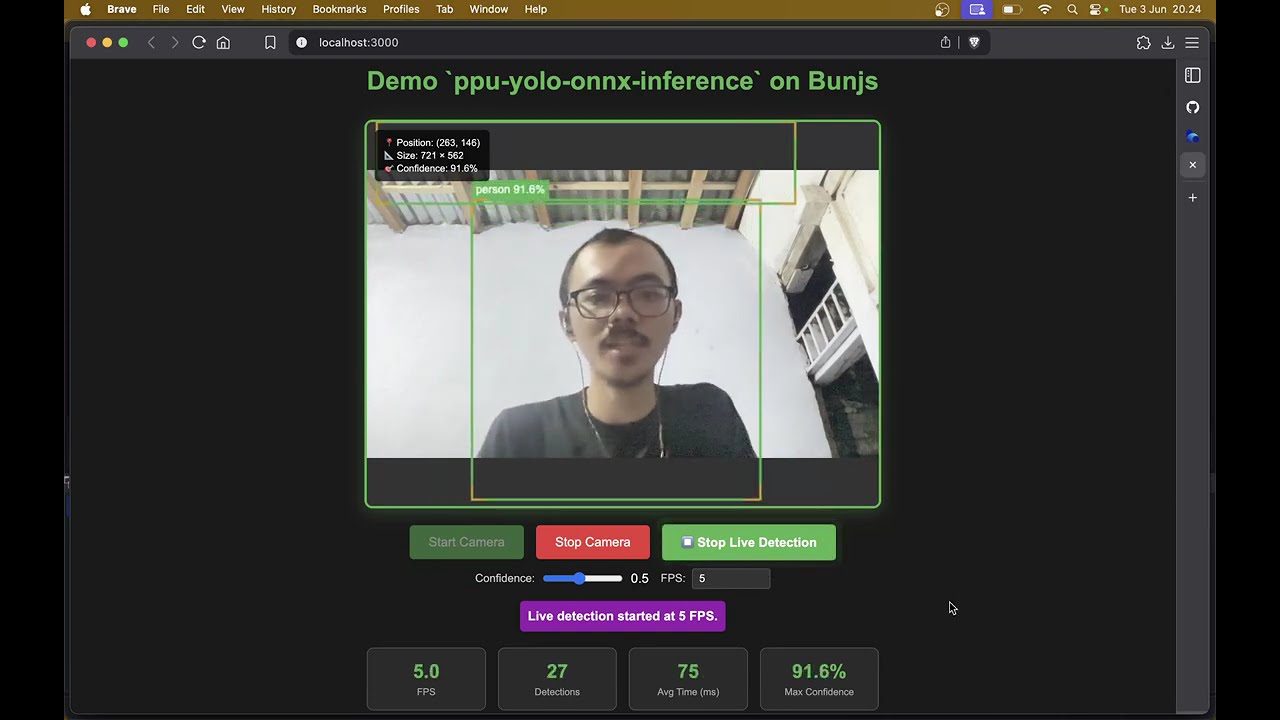 YOLOv11 Object Detection in Bunjs Typescript using ppu-yolo-onnx-inference package