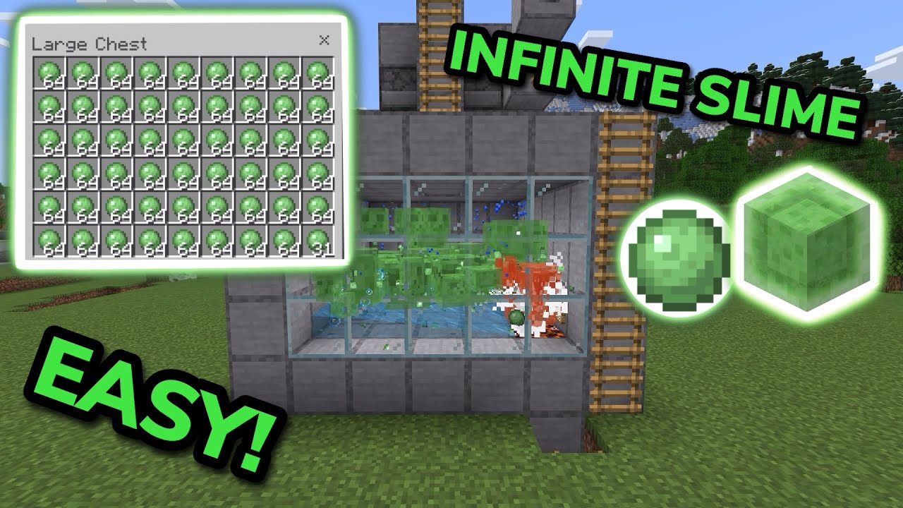 NEW SIMPLE 1.21 SLIME FARM TUTORIAL in Minecraft Bedrock (MCPE/Xbox/PS ...