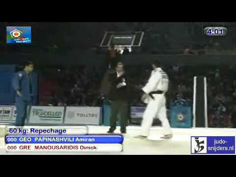 Judo 2010 Tblisi: Amiran Papinashvili (GEO) - Dimokritos Manousaridis (GRE) [-60kg].