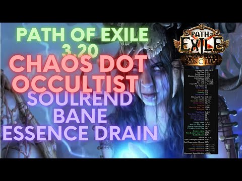 Path of Exile 3.20: Soulrend Bane Essence Drain Occultist Build Guide. Big budget build