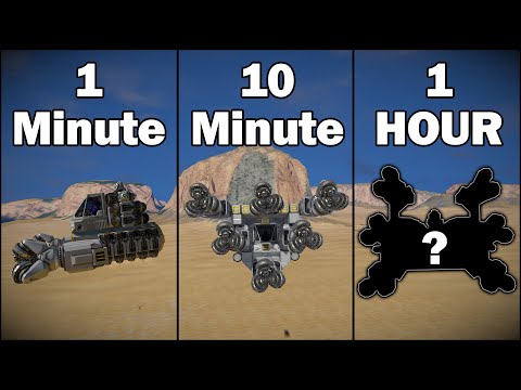 Building a MINING Ship in 1 Minute, 10 Minutes, and 1 Hour! - Space Engineers Challenge
