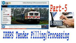 PART-5:- IREPS Tender Filling I IREPS Bidding I How to Fill Railway Tender I Railway Tender Filling