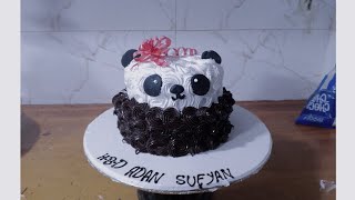 how to make a // panda // 🐼 // Cake // home very beautiful decorations