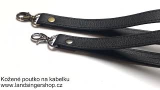 Kožené poutko na kabelku s karabinou LAHTON