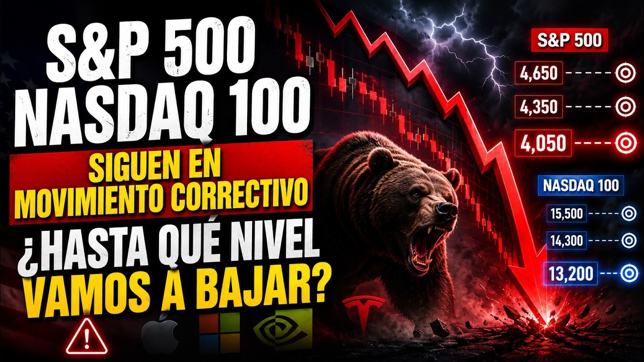 🚨 S&P 500 Y NASDAQ 100 CORRIGEN... ¿HASTA DÓNDE VAN A CAER? 📉