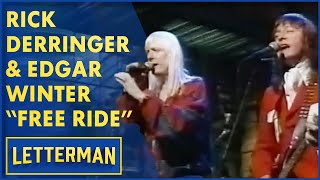 Rick Derringer &amp; Edgar Winter Perform "Free Ride" | David Letterman