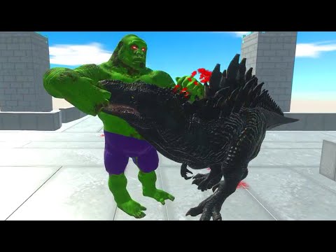 GODZILLA TREX vs HULK GORO - Animal Revolt Battle Simulator #25
