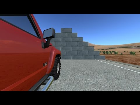 BeamNG Drive Crashes: High Speed Wrecks into Brick Wall