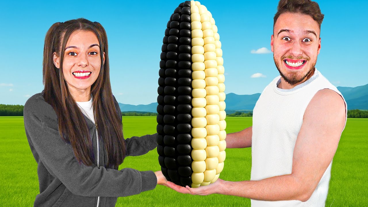Eating Only White vs Black Food for 24 HOURS!